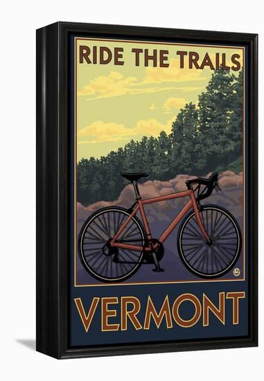 Vermont - Bicycle Scene-Lantern Press-Framed Stretched Canvas