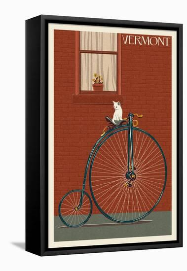 Vermont - Bicycle-Lantern Press-Framed Stretched Canvas
