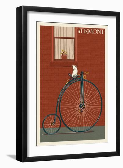 Vermont - Bicycle-Lantern Press-Framed Art Print