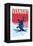 Vermont - Colorblocked Skier-Lantern Press-Framed Stretched Canvas