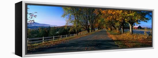 Vermont Country Road in Autumn-null-Framed Stretched Canvas