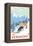 Vermont - Downhill Skier Scene-Lantern Press-Framed Stretched Canvas