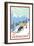 Vermont - Downhill Skier Scene-Lantern Press-Framed Art Print