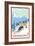Vermont - Downhill Skier Scene-Lantern Press-Framed Art Print