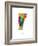 Vermont Map-Michael Tompsett-Framed Art Print