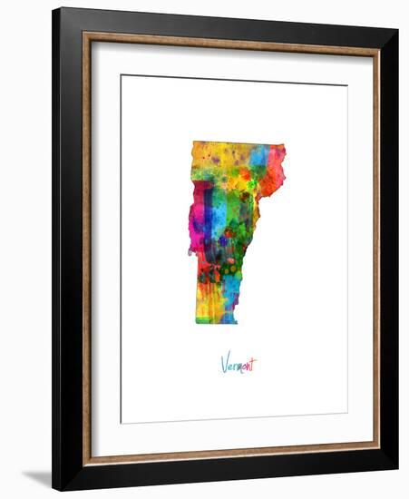 Vermont Map-Michael Tompsett-Framed Art Print