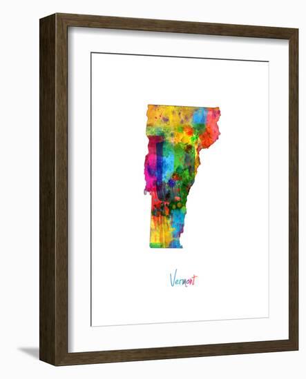 Vermont Map-Michael Tompsett-Framed Premium Giclee Print