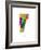 Vermont Map-Michael Tompsett-Framed Premium Giclee Print