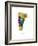 Vermont Map-Michael Tompsett-Framed Premium Giclee Print