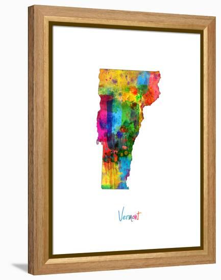 Vermont Map-Michael Tompsett-Framed Stretched Canvas