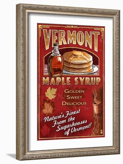 Vermont - Maple Syrup-Lantern Press-Framed Art Print