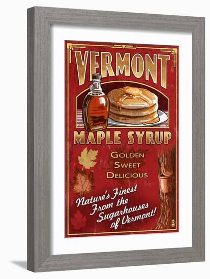 Vermont - Maple Syrup-Lantern Press-Framed Art Print