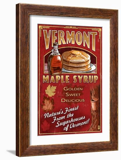 Vermont - Maple Syrup-Lantern Press-Framed Art Print