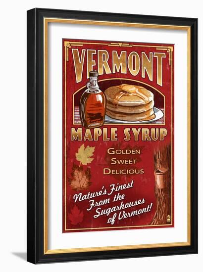 Vermont - Maple Syrup-Lantern Press-Framed Art Print