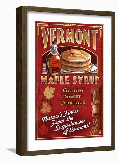 Vermont - Maple Syrup-Lantern Press-Framed Premium Giclee Print