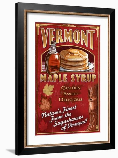 Vermont - Maple Syrup-Lantern Press-Framed Premium Giclee Print