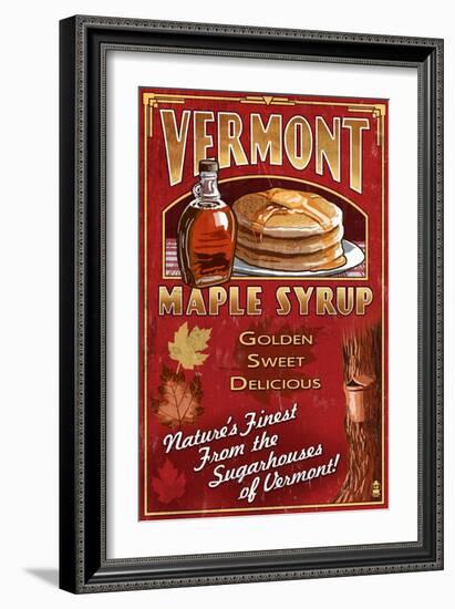 Vermont - Maple Syrup-Lantern Press-Framed Premium Giclee Print