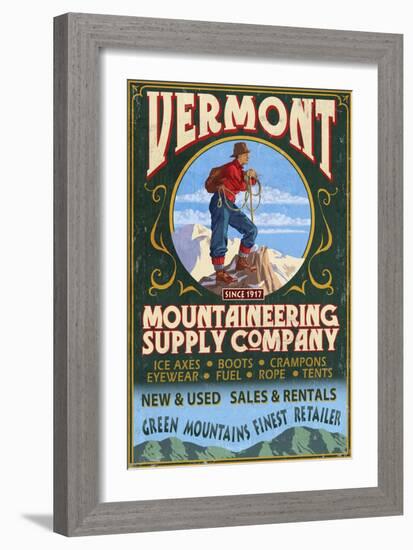 Vermont - Mountaineering Supply Company-Lantern Press-Framed Art Print