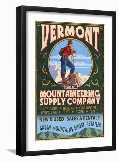 Vermont - Mountaineering Supply Company-Lantern Press-Framed Art Print