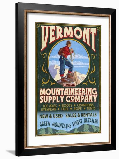 Vermont - Mountaineering Supply Company-Lantern Press-Framed Art Print