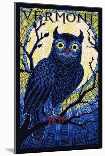 Vermont - Owl Mosaic-Lantern Press-Mounted Art Print