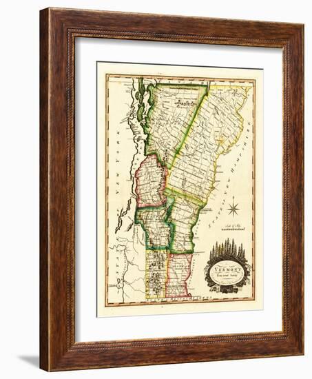 Vermont - Panoramic Map-Lantern Press-Framed Art Print