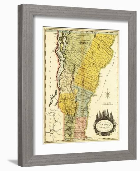 Vermont - Panoramic Map-Lantern Press-Framed Art Print