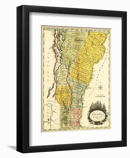 Vermont - Panoramic Map-Lantern Press-Framed Art Print