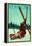 Vermont - Pinup Skier-Lantern Press-Framed Stretched Canvas