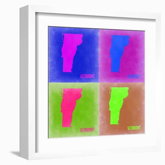 Vermont Pop Art Map 2-NaxArt-Framed Art Print