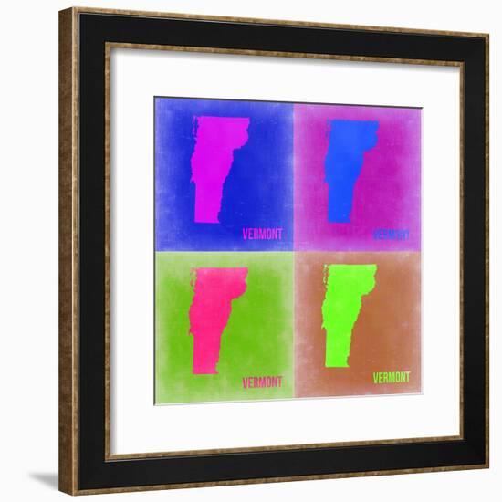 Vermont Pop Art Map 2-NaxArt-Framed Premium Giclee Print