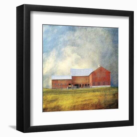 Vermont Red Barn-Dawne Polis-Framed Art Print