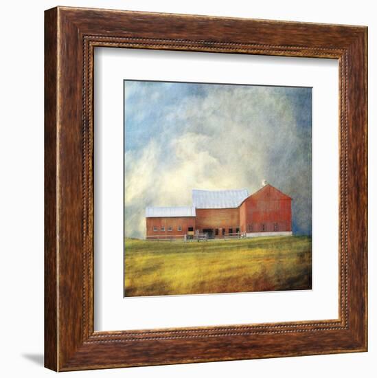 Vermont Red Barn-Dawne Polis-Framed Art Print