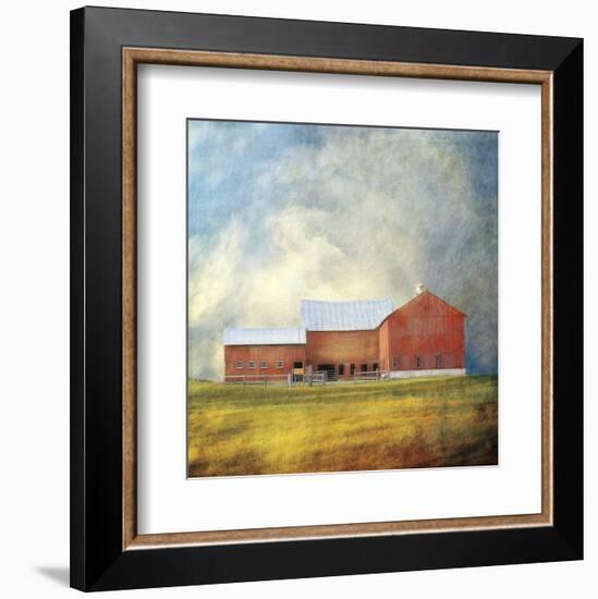 Vermont Red Barn-Dawne Polis-Framed Art Print