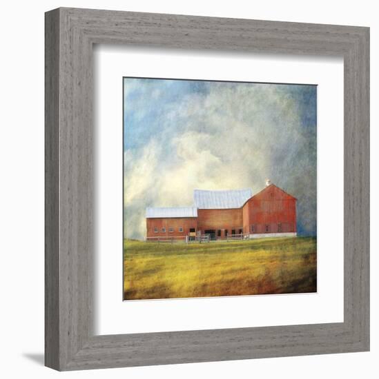 Vermont Red Barn-Dawne Polis-Framed Art Print