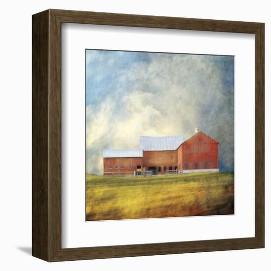 Vermont Red Barn-Dawne Polis-Framed Art Print