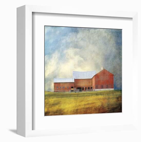 Vermont Red Barn-Dawne Polis-Framed Art Print