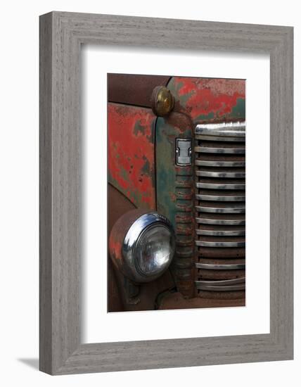 Vermont. Rusting Abandoned Vintage International Truck Detail-Judith Zimmerman-Framed Photographic Print