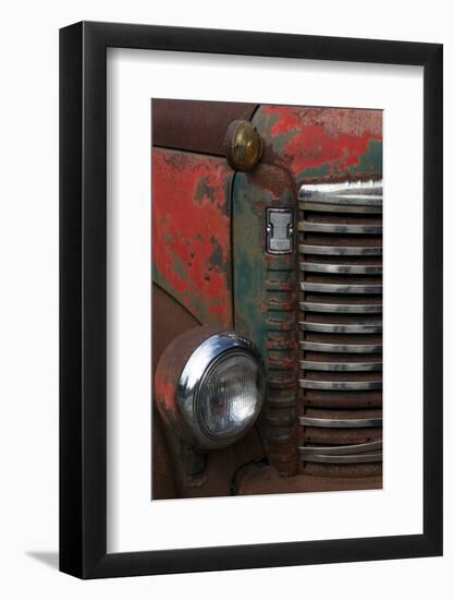 Vermont. Rusting Abandoned Vintage International Truck Detail-Judith Zimmerman-Framed Photographic Print