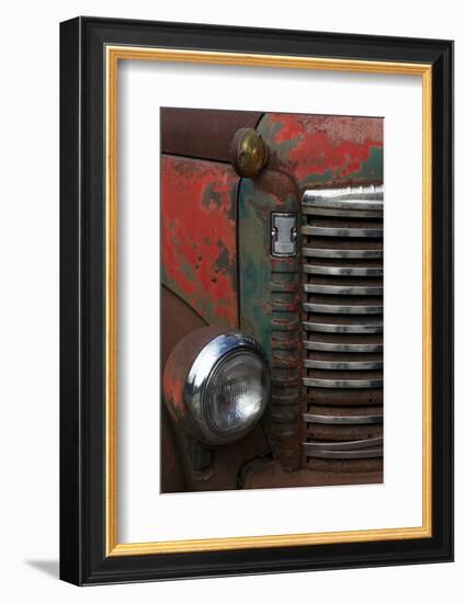 Vermont. Rusting Abandoned Vintage International Truck Detail-Judith Zimmerman-Framed Photographic Print