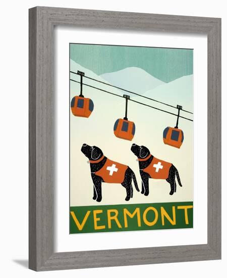 Vermont Ski Patrol Black Black-Stephen Huneck-Framed Giclee Print