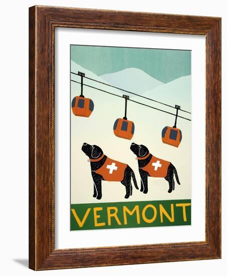 Vermont Ski Patrol Black Black-Stephen Huneck-Framed Giclee Print