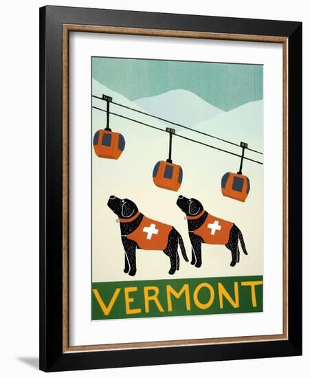 Vermont Ski Patrol Black Black-Stephen Huneck-Framed Giclee Print