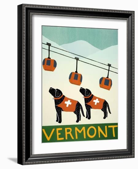 Vermont Ski Patrol Black Black-Stephen Huneck-Framed Giclee Print