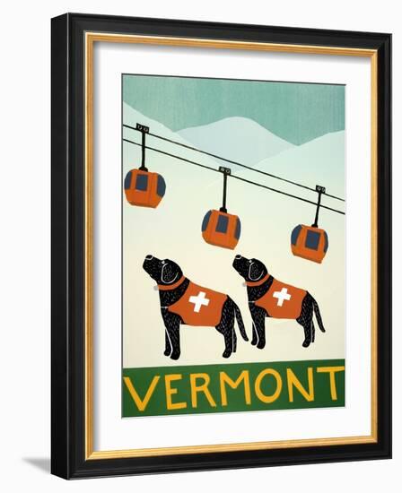 Vermont Ski Patrol Black Black-Stephen Huneck-Framed Giclee Print