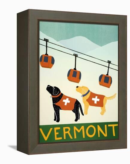 Vermont Ski Patrol Black-Stephen Huneck-Framed Premier Image Canvas