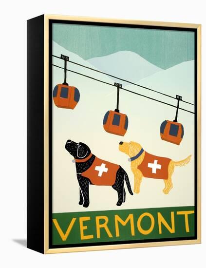 Vermont Ski Patrol Black-Stephen Huneck-Framed Premier Image Canvas