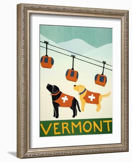 Vermont Ski Patrol Black-Stephen Huneck-Framed Giclee Print