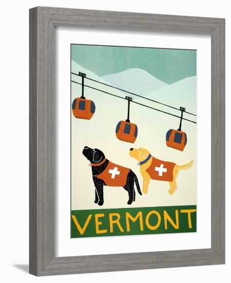 Vermont Ski Patrol Black-Stephen Huneck-Framed Giclee Print