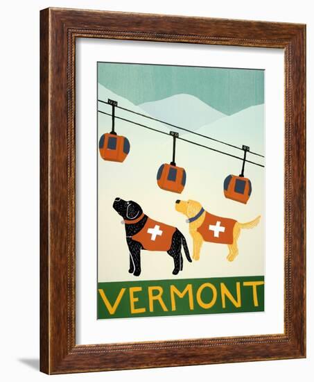 Vermont Ski Patrol Black-Stephen Huneck-Framed Giclee Print